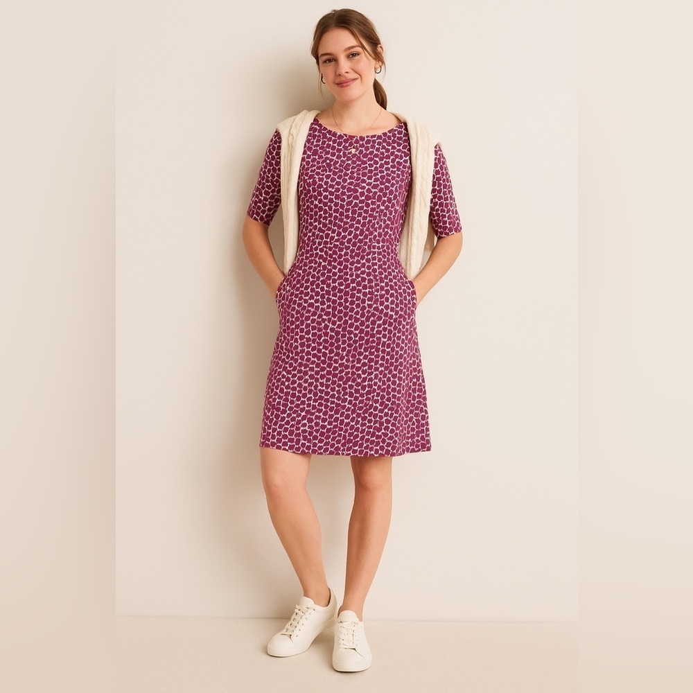 Boden purple dotted Annie casual dress